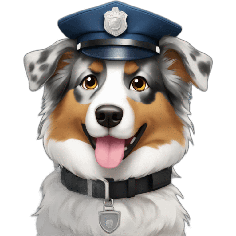 australian Shepherd in Police Uniform emoji