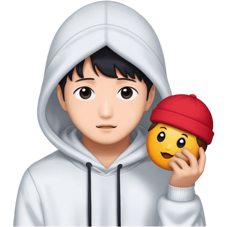 Jung kook with hodie emoji