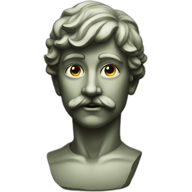 statue of young demiurge wearing mustache emoji