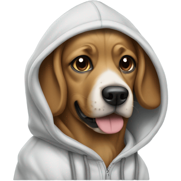 Dog wearing a hoodie emoji