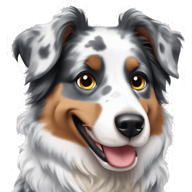 Blue Merle Australian shepherd happy emoji