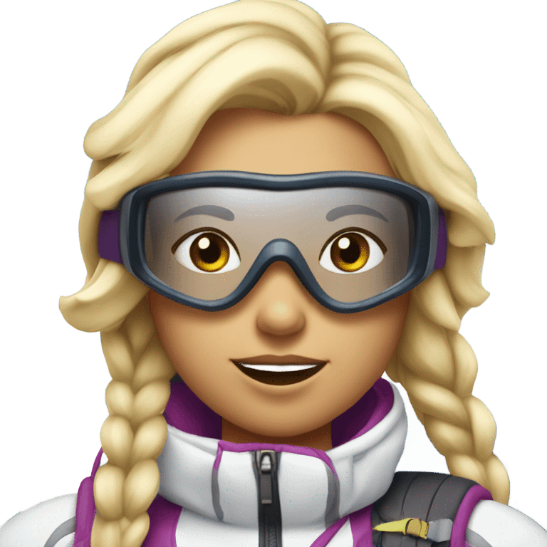 Blonde girl skiing emoji