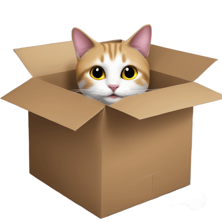 Cat in a box floating in space emoji