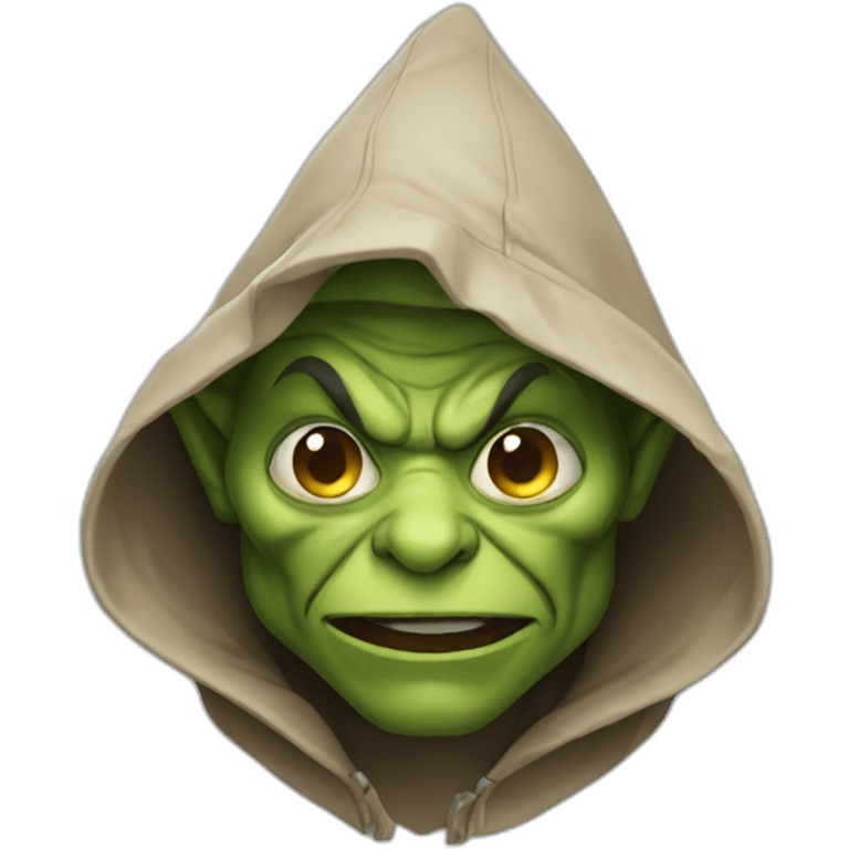 hooded goblin just goofing around emoji