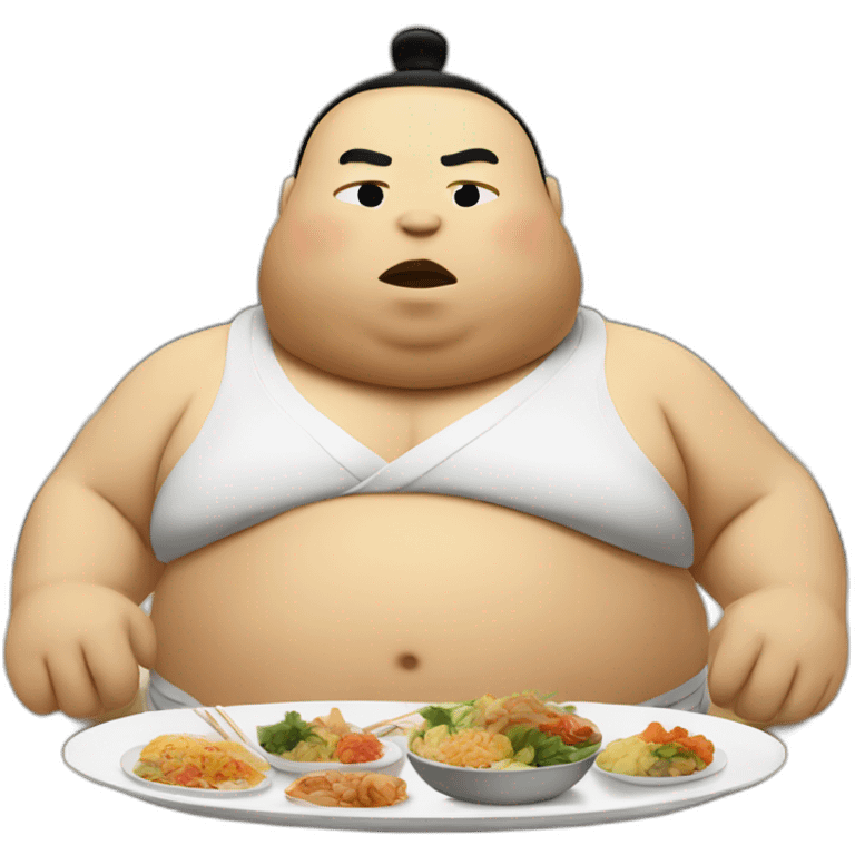 sumo wrestler at a buffet emoji