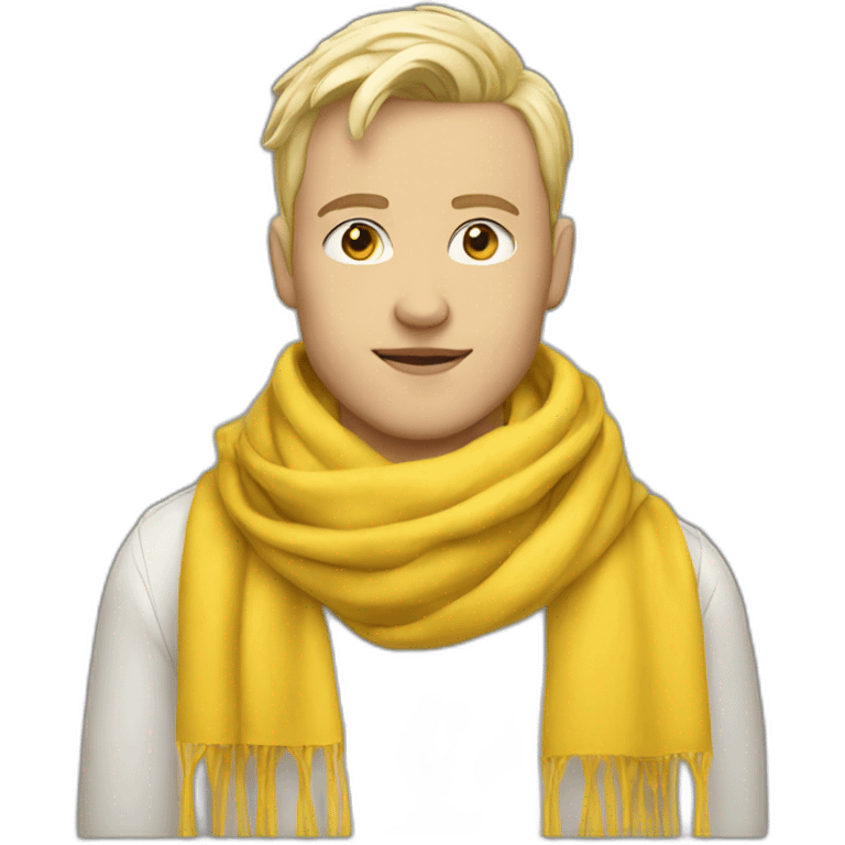 Gay white with yellow scarf emoji