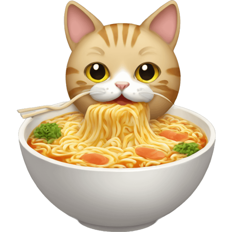 cat eating ramen emoji