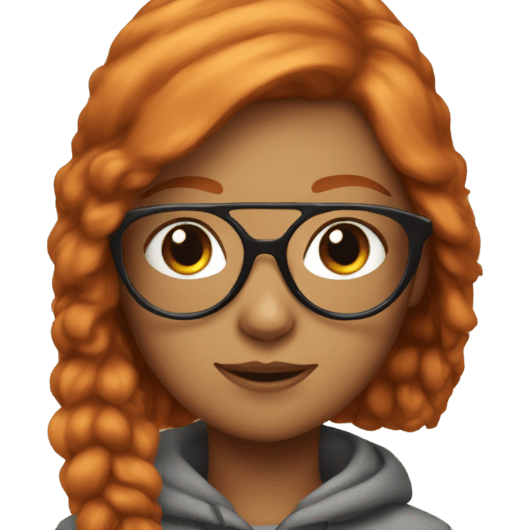 girl with cat and glasses witj ginger hair emoji