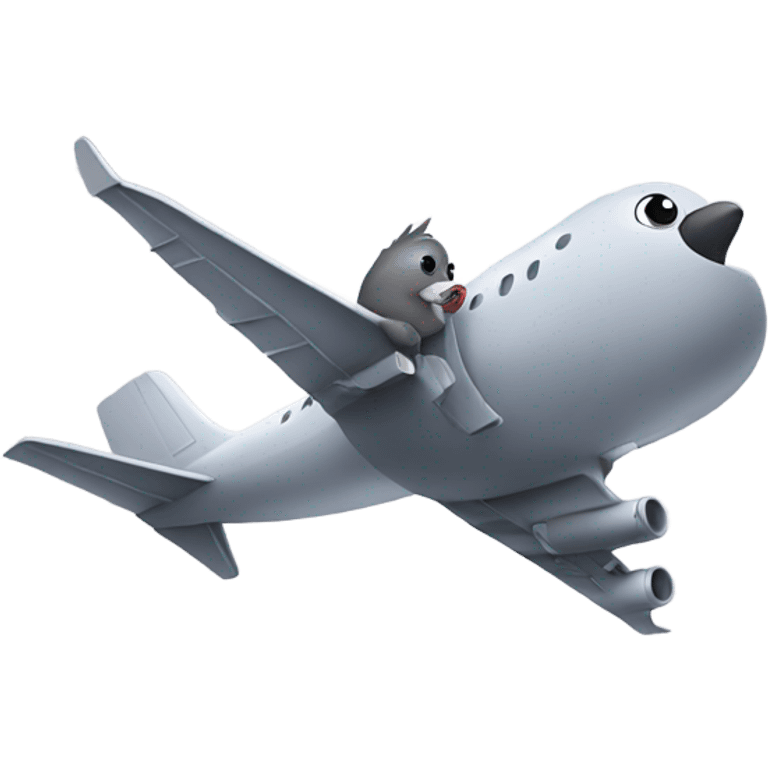 Pigeon with  plane emoji