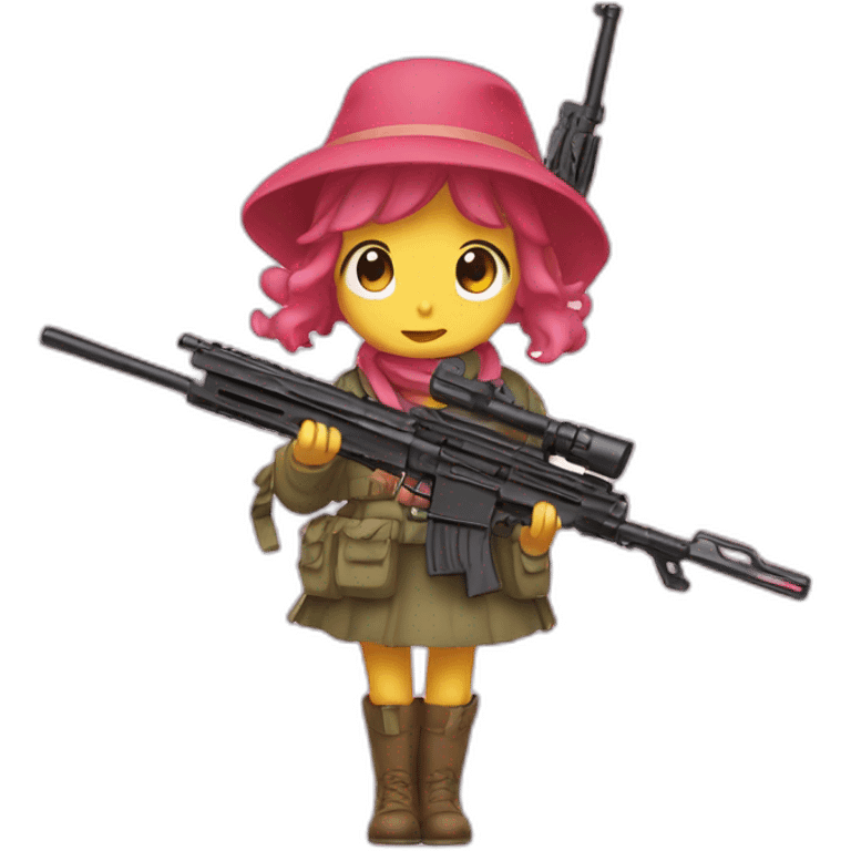 myMelody with rifle emoji