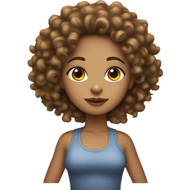 Thick light skin curly haired girl emoji