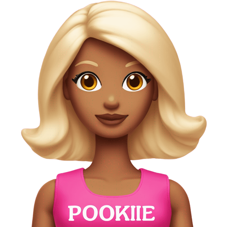 Heart in a Barbie pink tone with the word pookie emoji