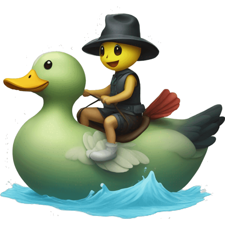 Mushi Riding a ducky emoji