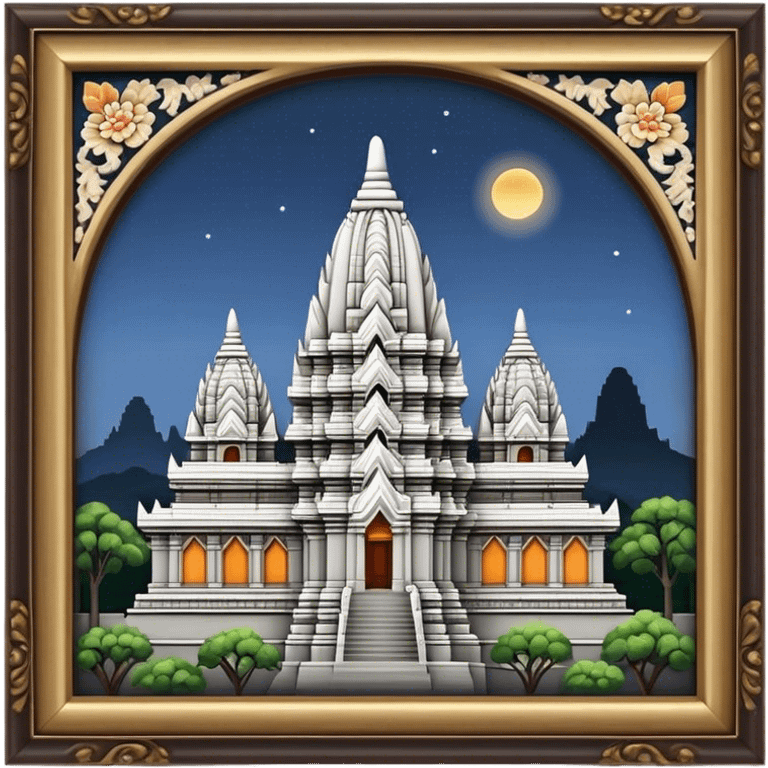 Cinematic Realistic Prambanan Temple Landmark Emoji, depicted as an ornate Hindu temple complex rendered with lifelike detail and dramatic, historical lighting. emoji