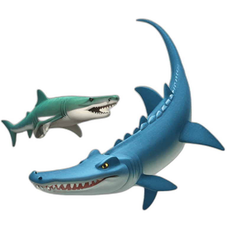 Un requin et un crocodile emoji