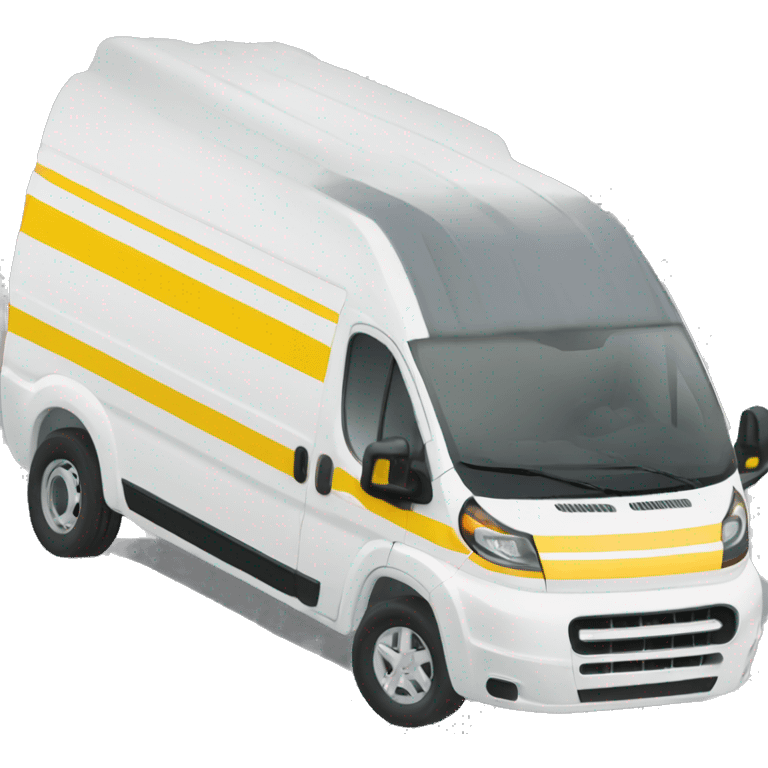 a white promaster van with four yellow stripes  emoji