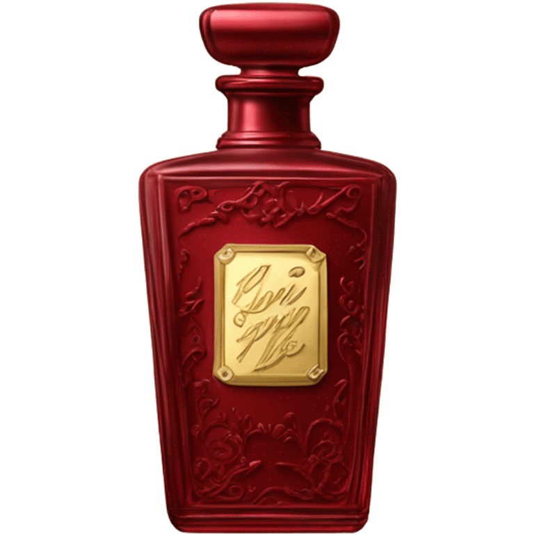 Dark red vintage French style perfume bottle with red camellias emoji