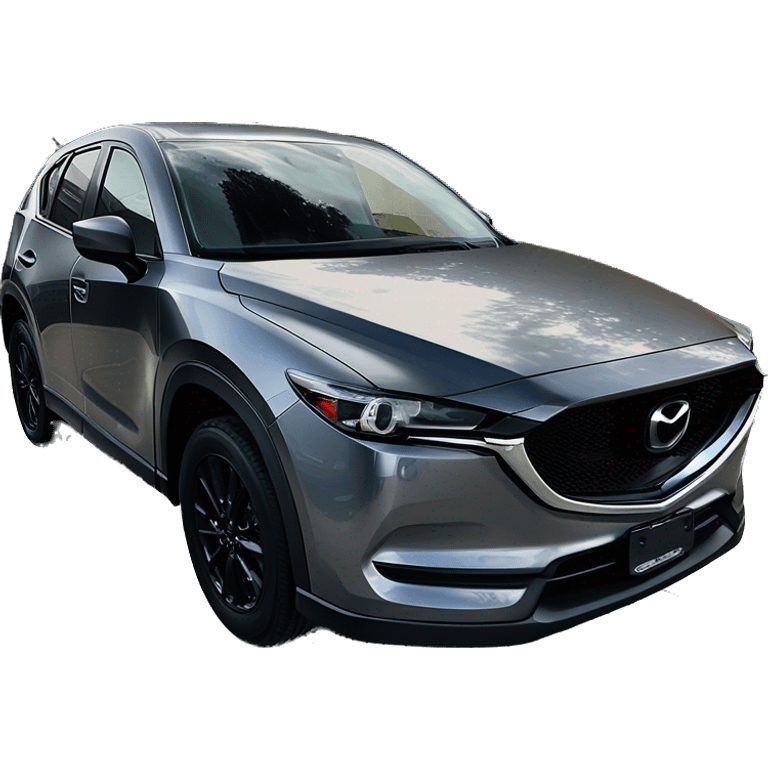 mazda cx5 2024 polymetal grey with black rims wheels turned emoji