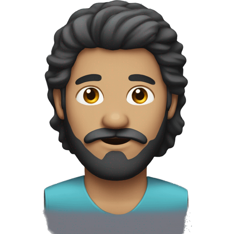 guy with mullet and beard and mustache  emoji