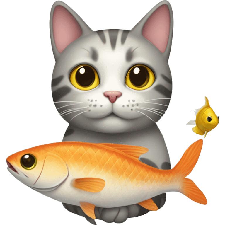 Cat with fish emoji