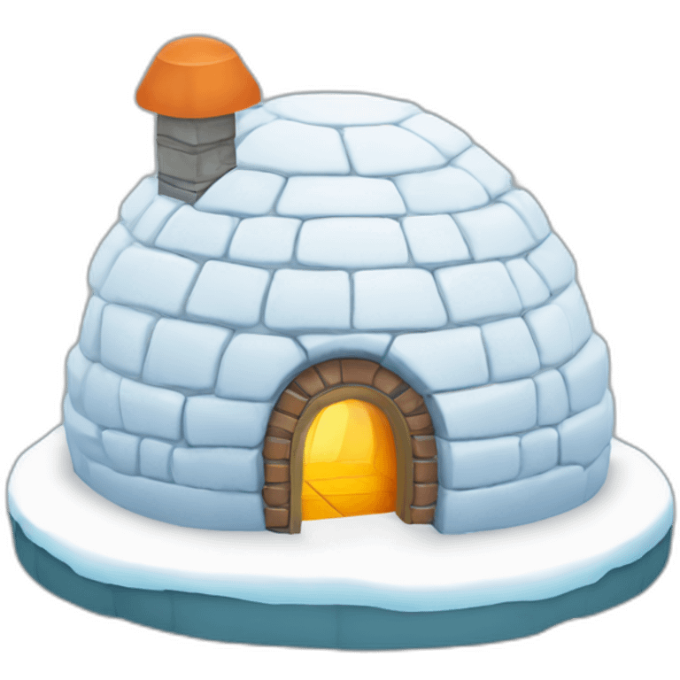 igloo in progress sign on top emoji