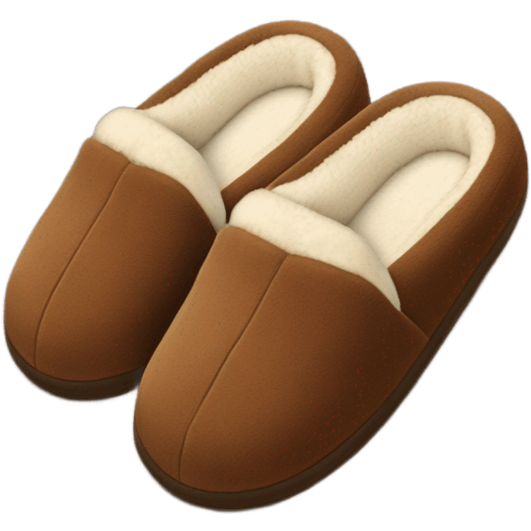 cozy brown house slippers  emoji