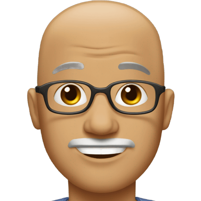 Bald tan man with glasses ￼ emoji