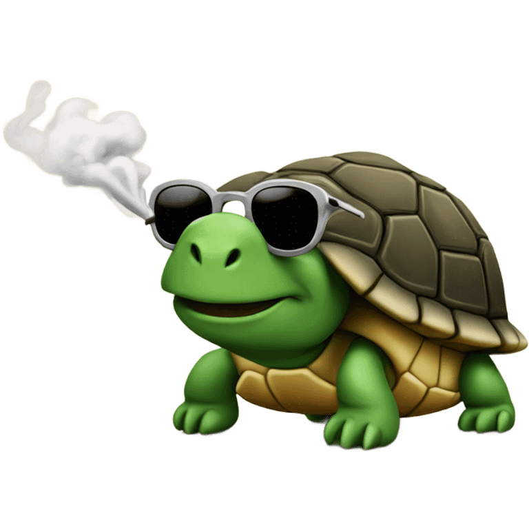 Turtle smoking a cigarette emoji