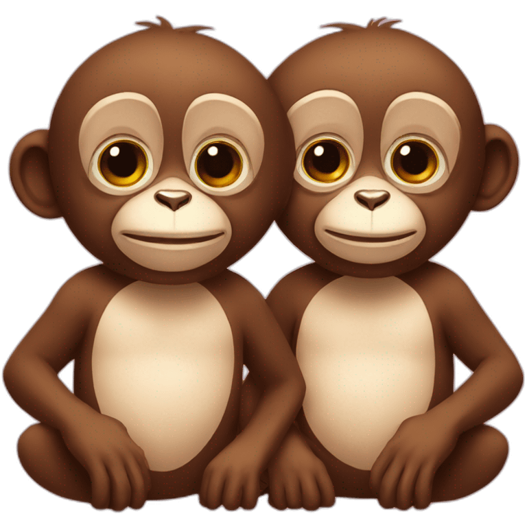 two monkeys are fall in love emoji