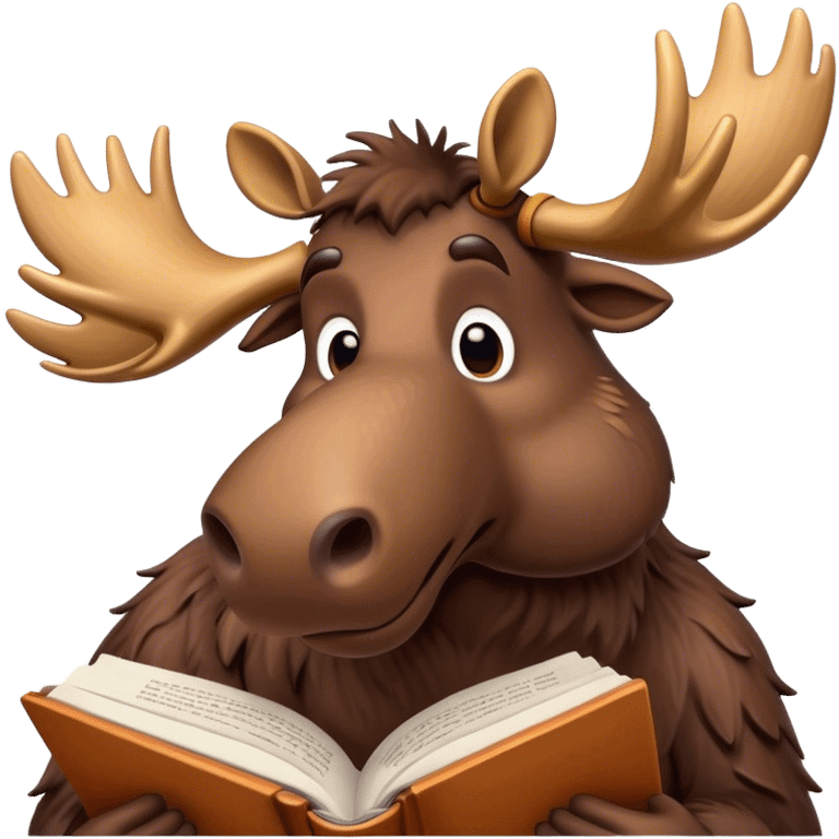 Moose reading a book emoji