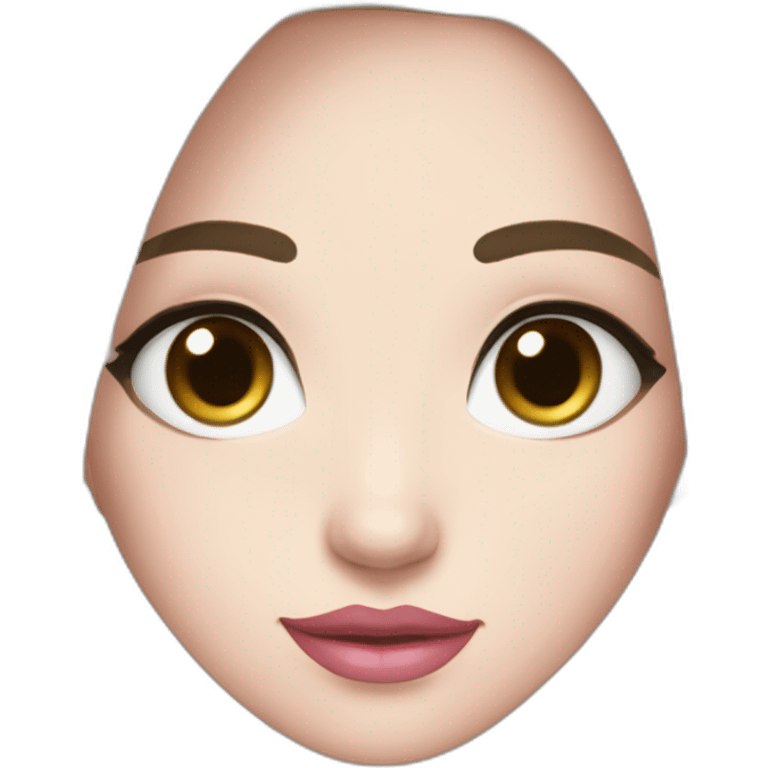 Beautiful woman,Black hair,long hair,White skin,oval face,big eyes,Blackeyes,Pink lips,Chinese emoji