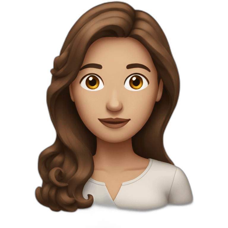 woman with long brown hair emoji