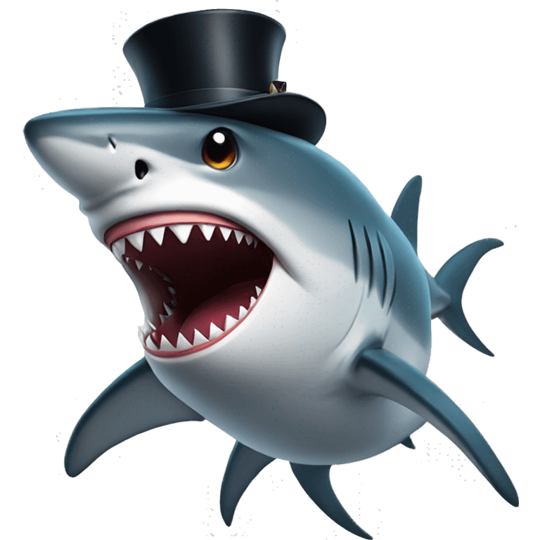 SHARK WITH TOPHAT emoji