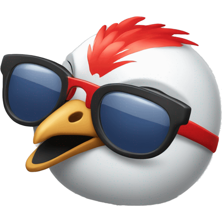 japan airlines red crane bird with sunglasses emoji