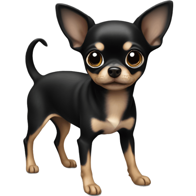 Small Black chihuahua  emoji