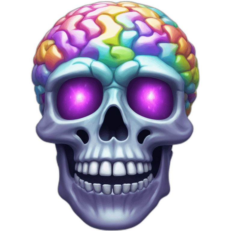 ultra prismatic brain skull emoji