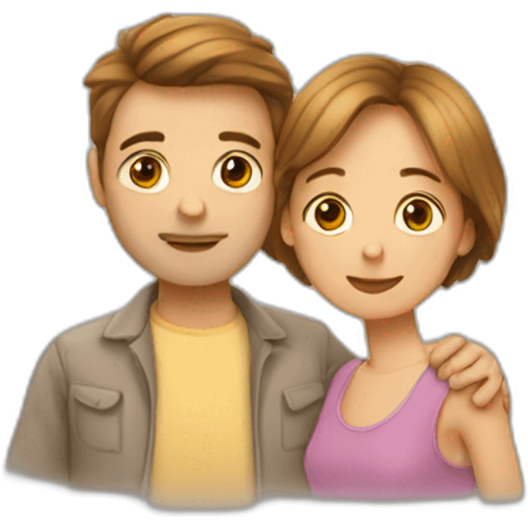 2 personnes qui se font un calin emoji