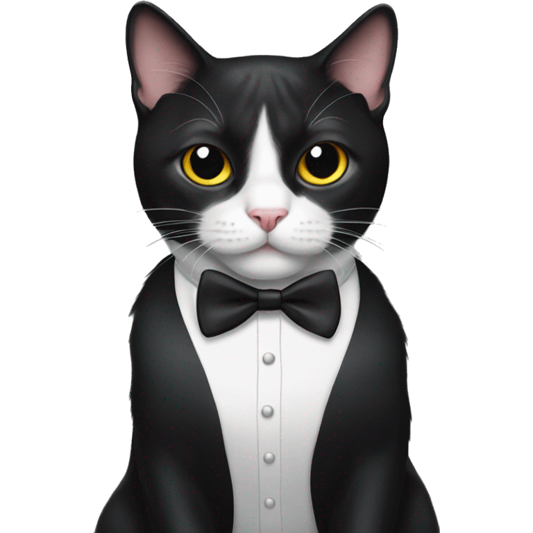 Tuxedo cat with bow tie emoji