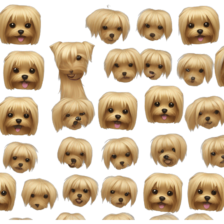 Yorkshire terrier and girl with blonde hair emoji