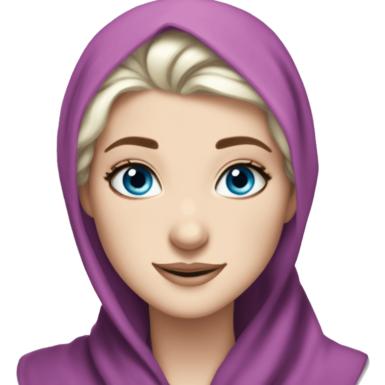 Hijabi elsa princess freckless blue eyes emoji