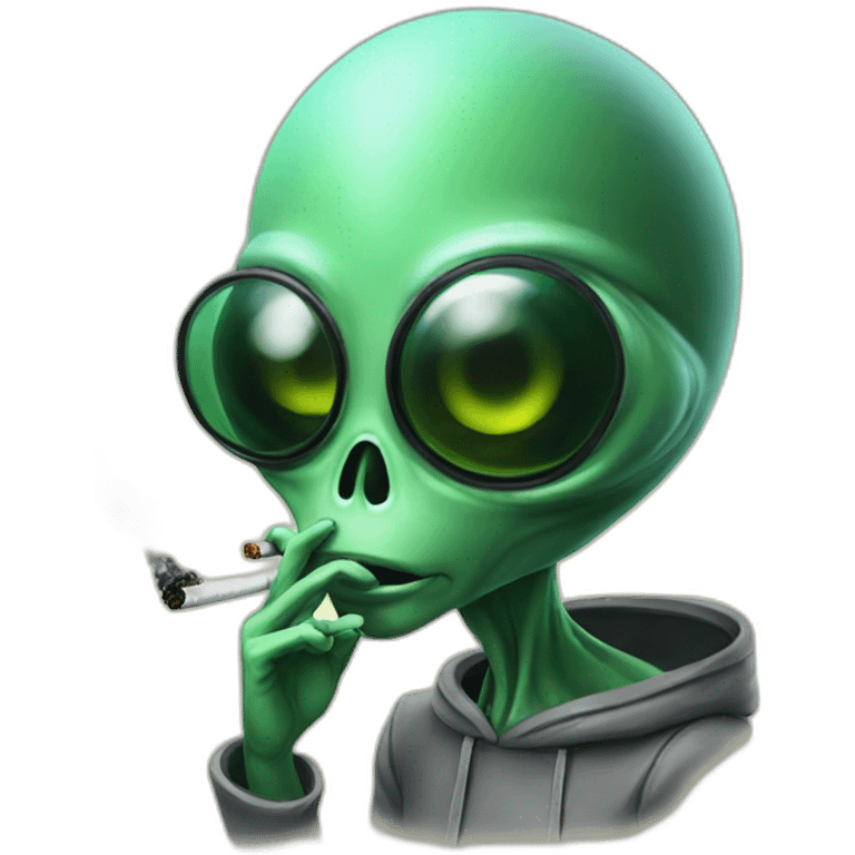 Alien smoking emoji