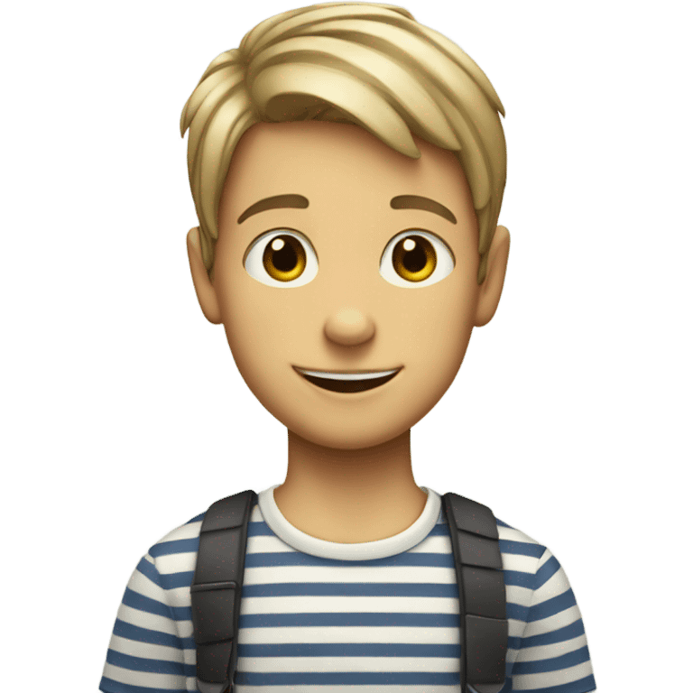 smiling boy in striped shirt emoji