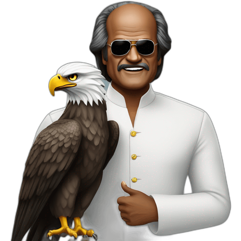 Rajnikanth with eagle emoji