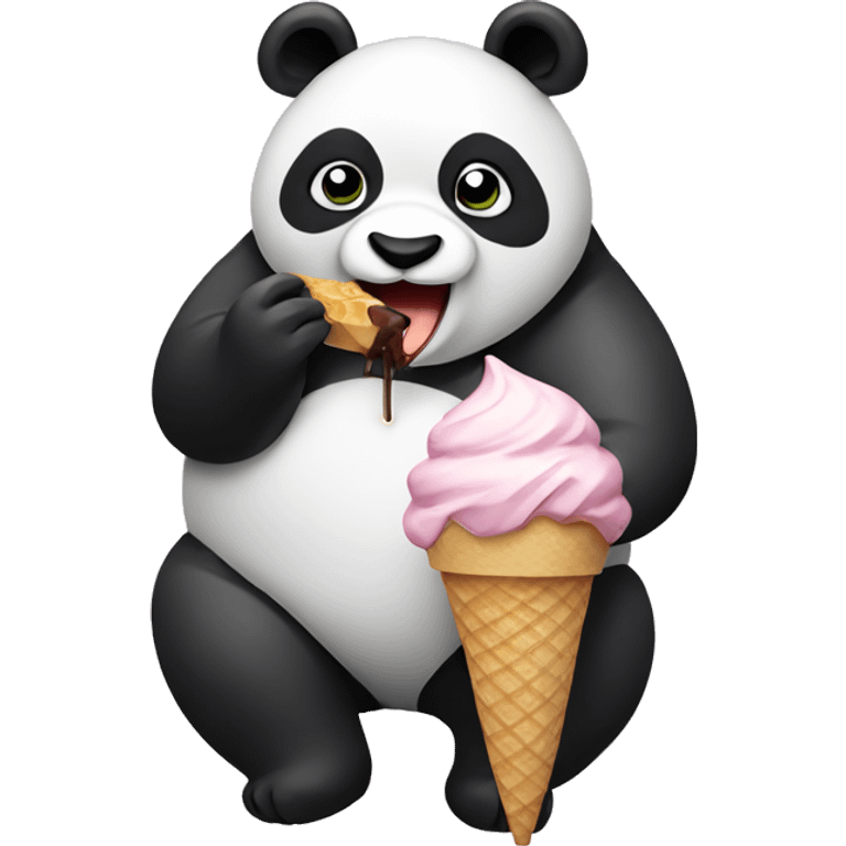 Panda eating ice cream emoji