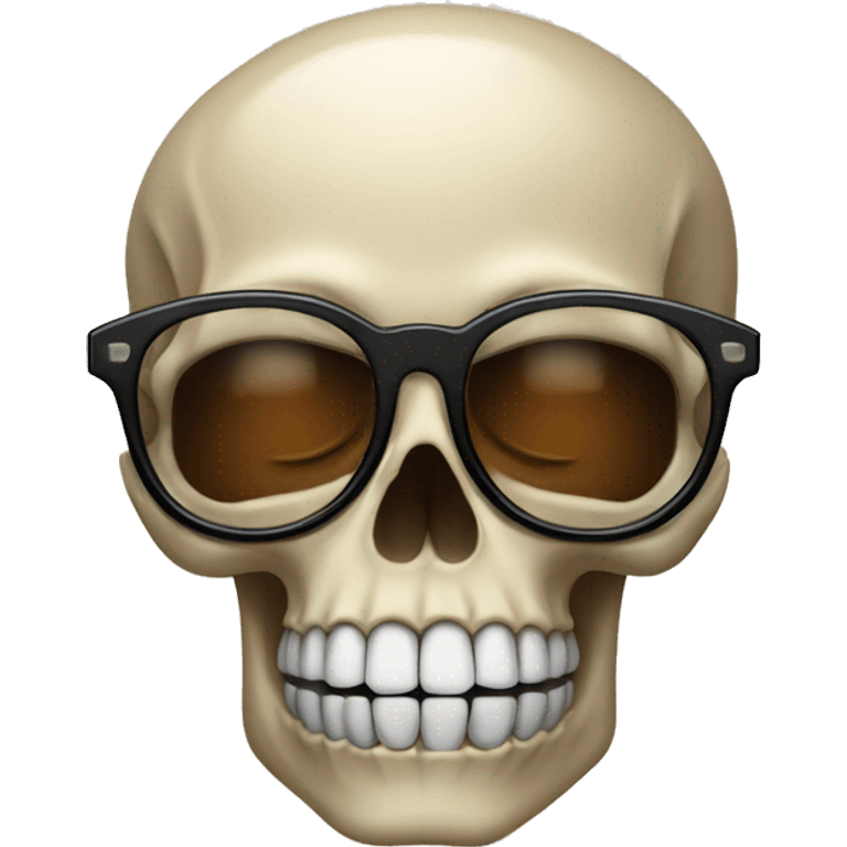 Skull with cigarrette and glasses emoji