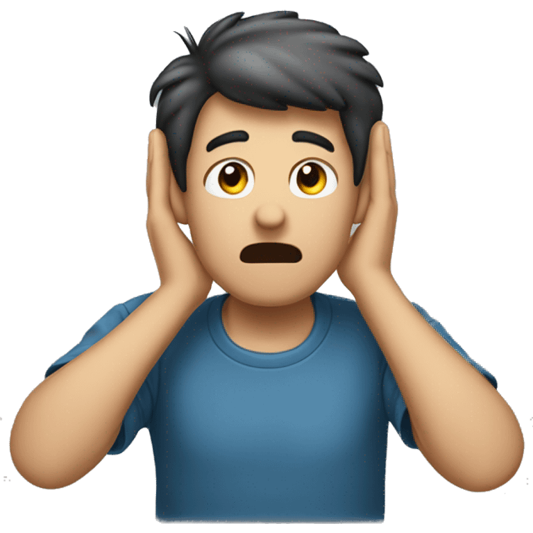 A person who is trying to hear what is being said to him, so he decides to put his hand behind his ear to help him hear. emoji