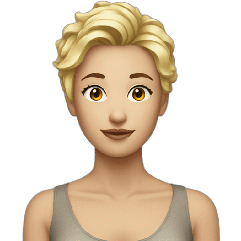 Beautifuj young woman with short blond hair  emoji