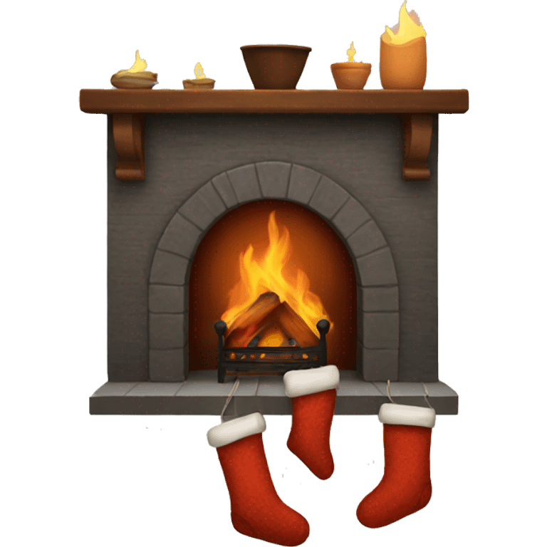 Fireplace with stockings emoji