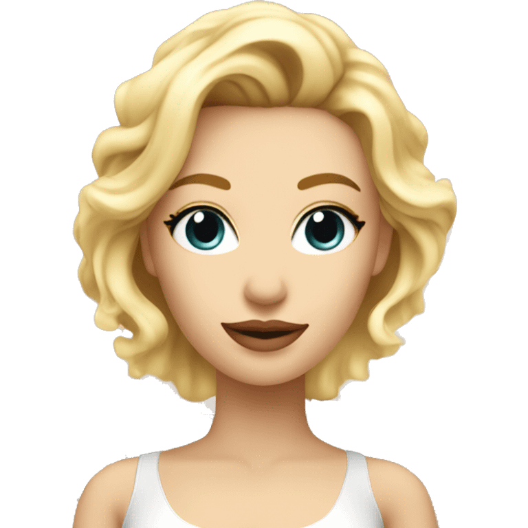 Beautiful blonde lady near Eiffel tower emoji