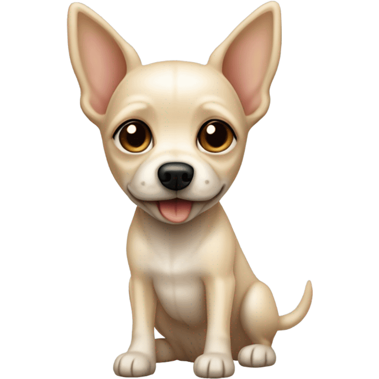 skinny little cream terrier dog pointy ears chihuahua  emoji